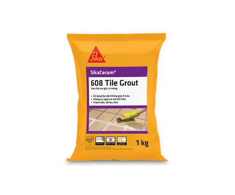 SikaCeram 608 Tile Grout – Keo chà ron gốc xi măng, chống nứt, chống thấm